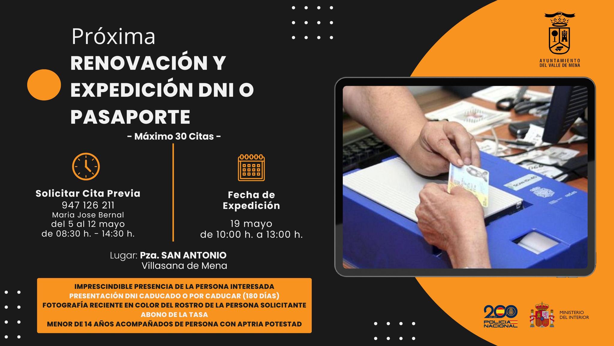 RENOVACIÓN DE DNI Y PASAPORTE EN EL VALLE DE MENA